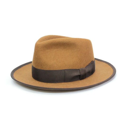 The Blueno Works Type-T Tear Drop Fedora | Light Brown