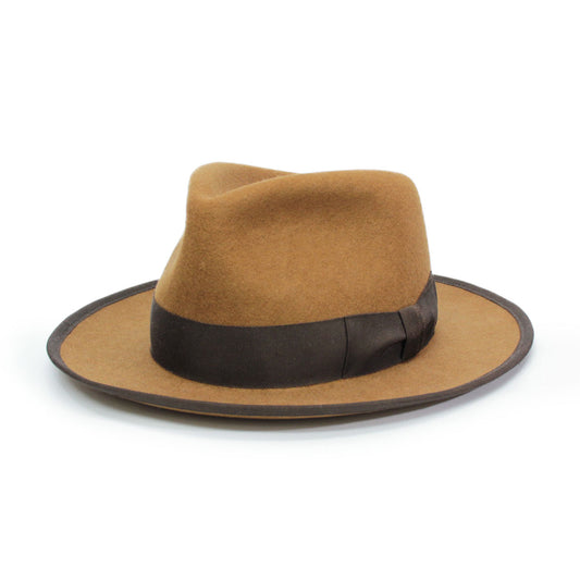 The Blueno Works Type-T Tear Drop Fedora | Light Brown