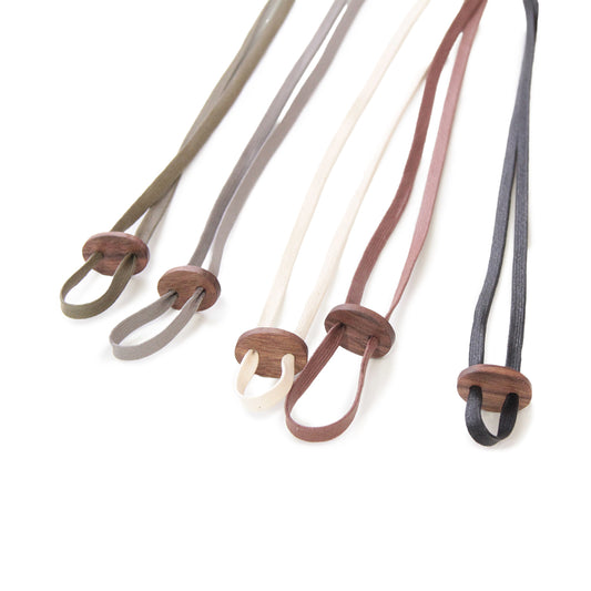 Hat chin strap with walnut cord stopper