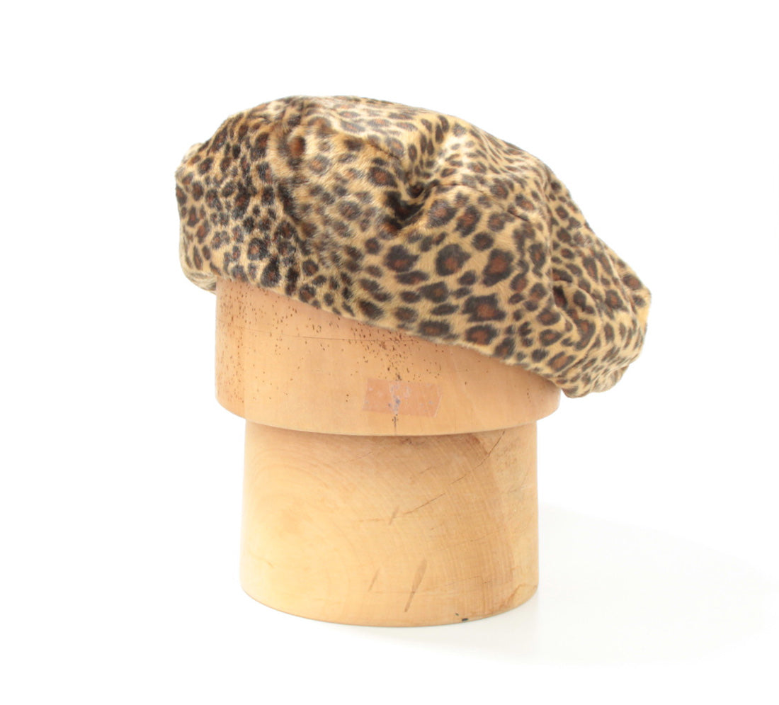 【The Blueno Works】Leopard faux fur Beret