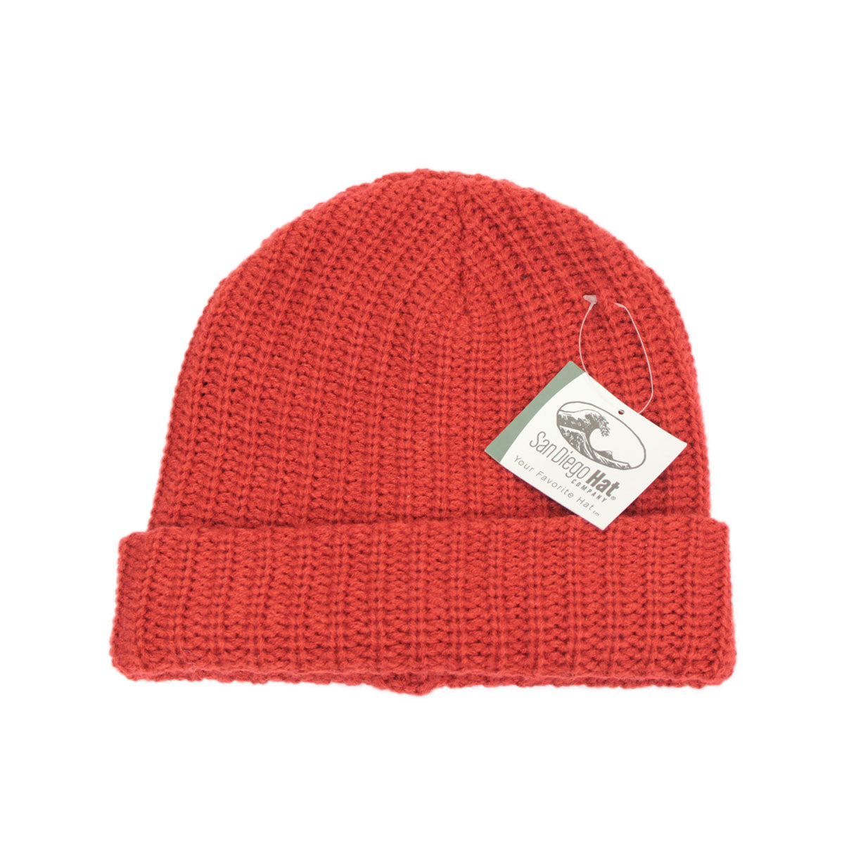 San Diago Hat Company  Leather tab low gauge knit beanie